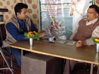 Dr.D. N.  Shukla talk to reporter