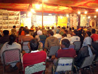 Ganga Exhibition - local people gathering during public meeting on River Ganga 'issues & remeady'