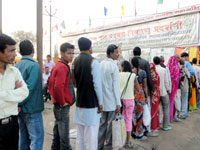 Outside view of Ganga Exhibition where visitor has waited for theier number