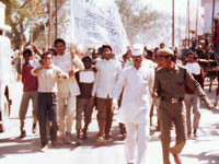 A rally marched on mela area to motivate local people