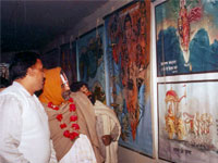 Saints seeing  charts displayed in exhibition