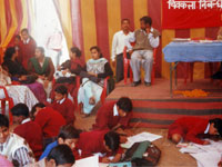Students in Painting competition